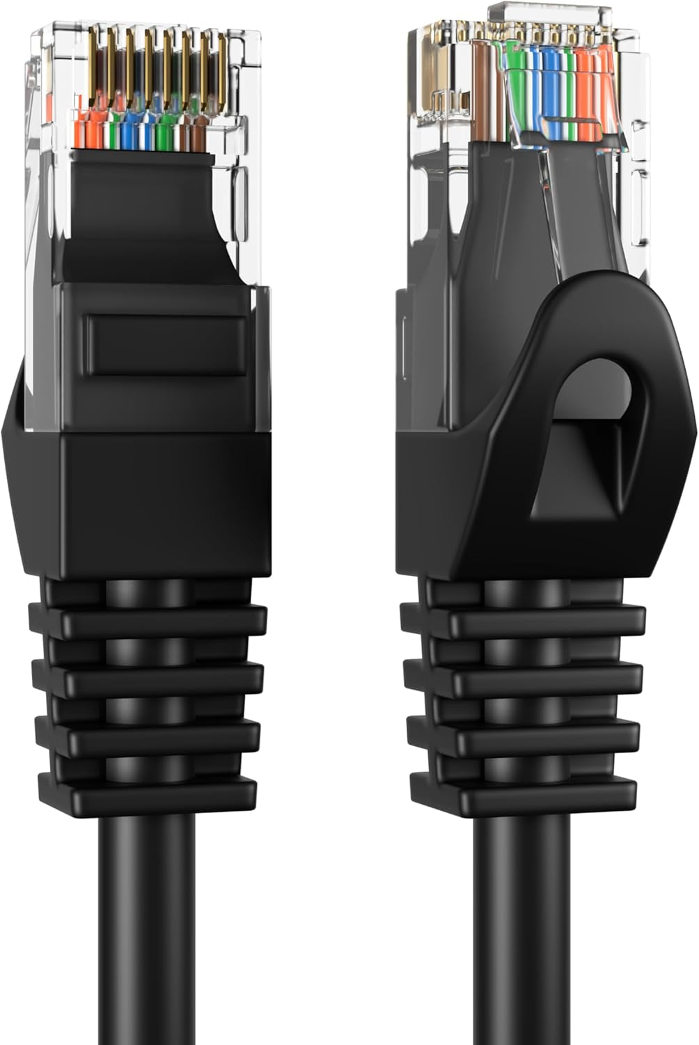 Cat5E 75FT Network Ethernet Patch Cable, 350Mhz Internet Wire, Backwards Compatible with Cat5, for PC, Modem, Router, Consoles for Home and Office, Black